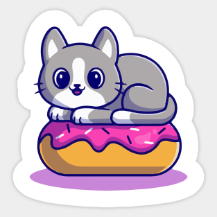 kitten over the donut Sticker